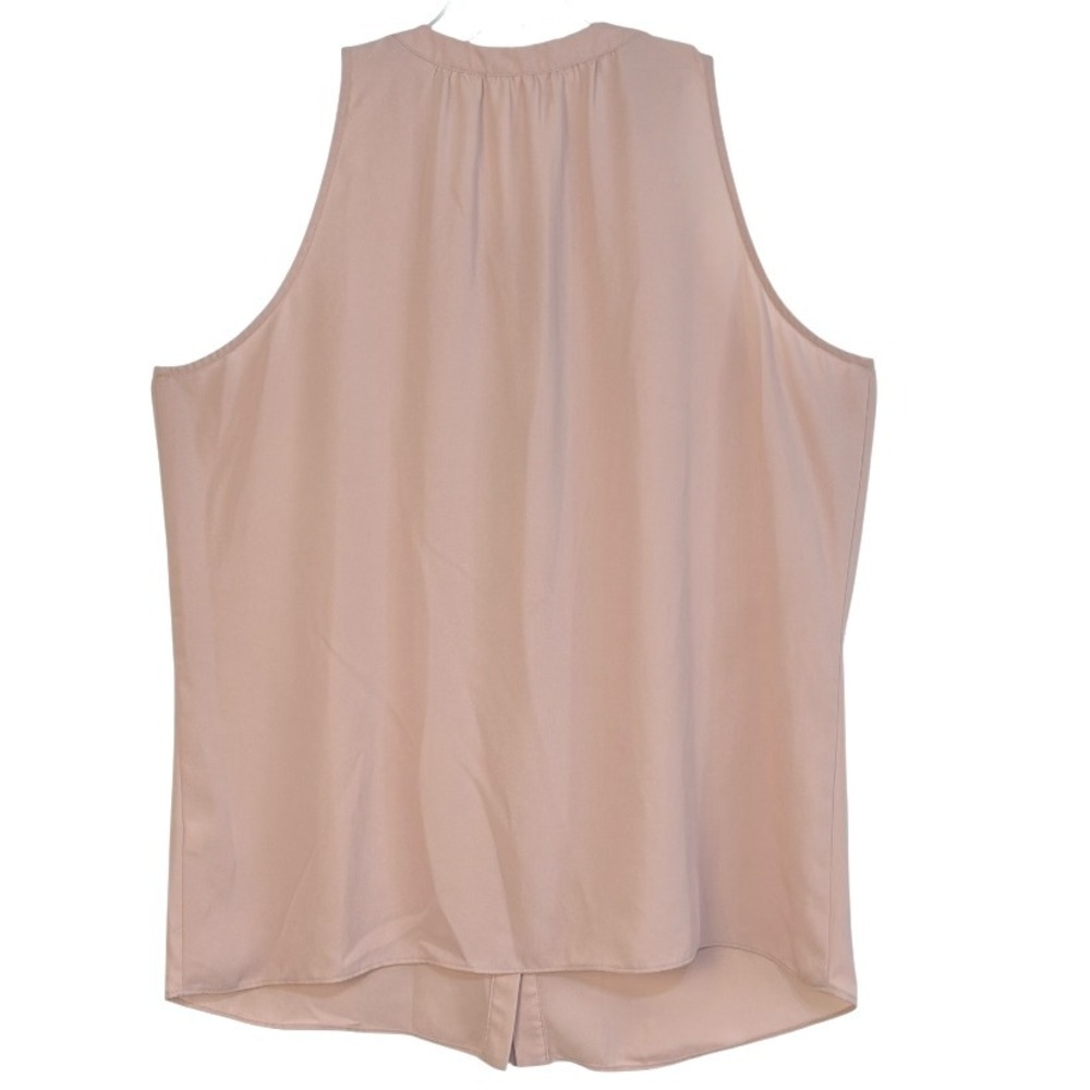 Violet +‎ Claire Top Sleeveless Ruffle Front Blouse Hi Low Hem VNeck Pink Size M - Picture 2 of 5